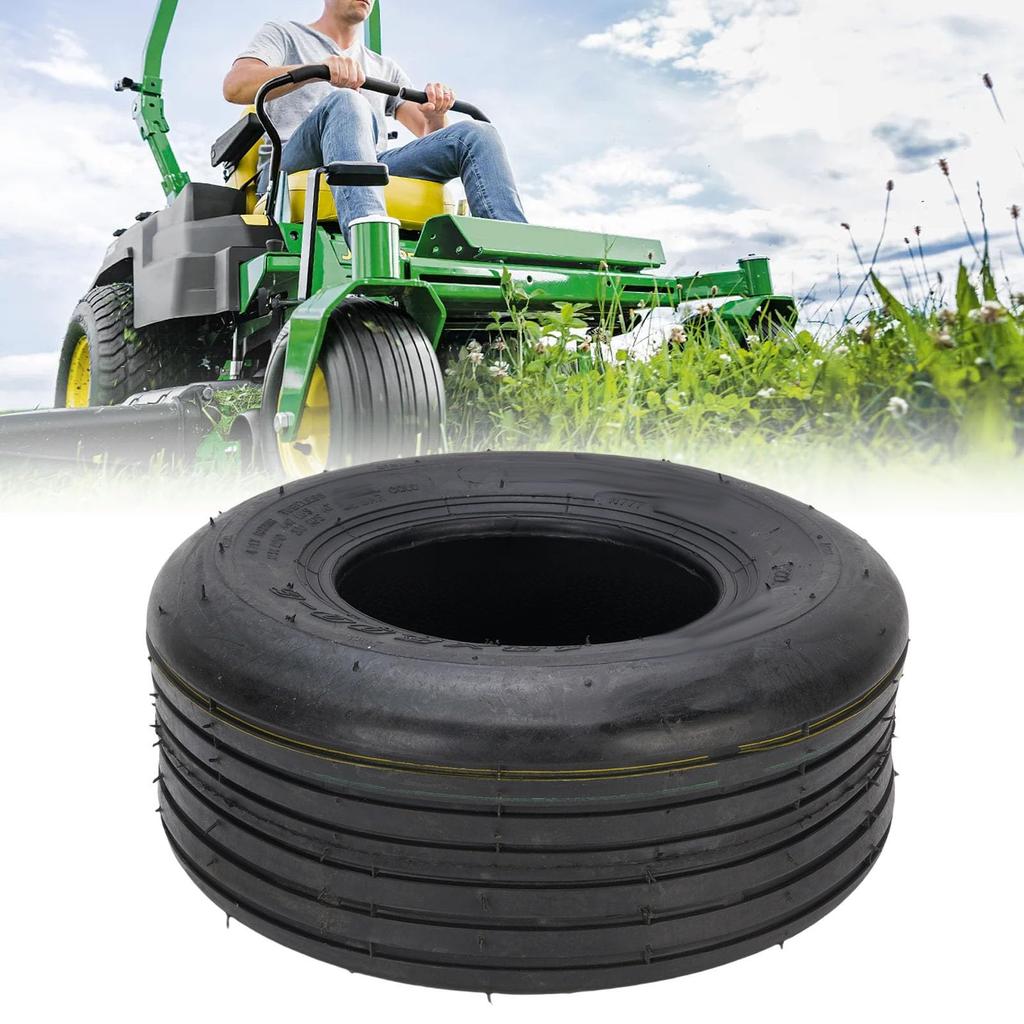 Luocute 13x5.00-6 Rubber Tubeless Tire, 4-Ply, 440 lb Load Capacity, Lawn Tire for Tractors, Lawn Mowers, Wheelbarrows, and Lawn Mowers