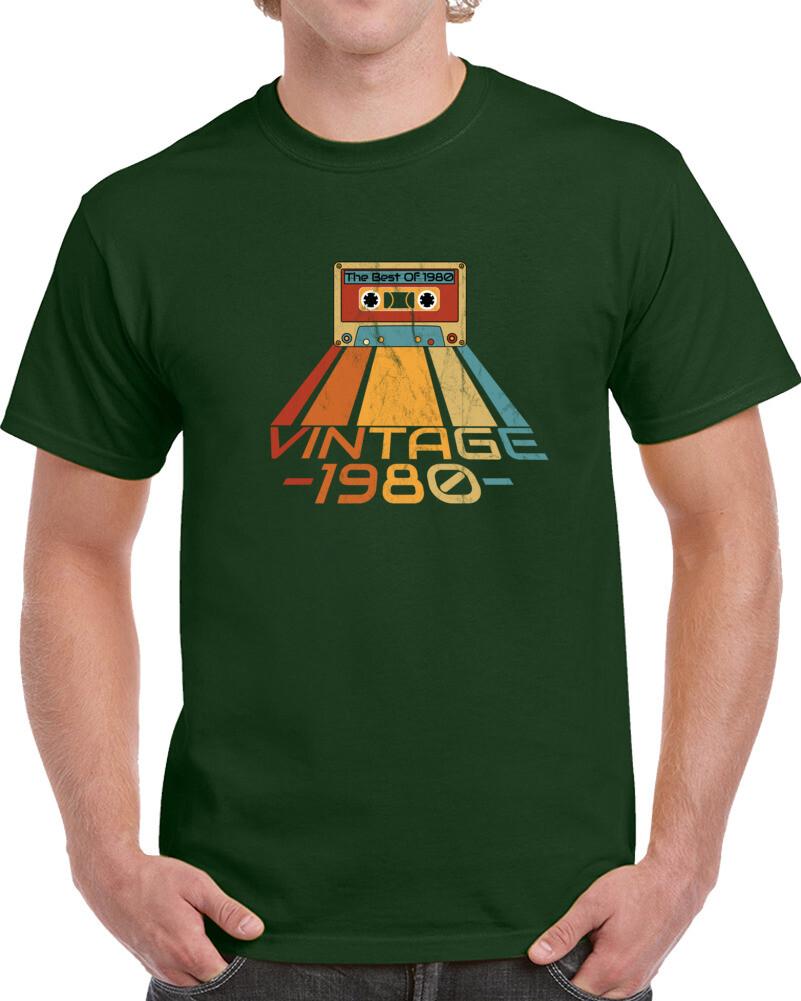 Vintage 1980 Cassette T Shirt Mens Womens Tees Top 4XL