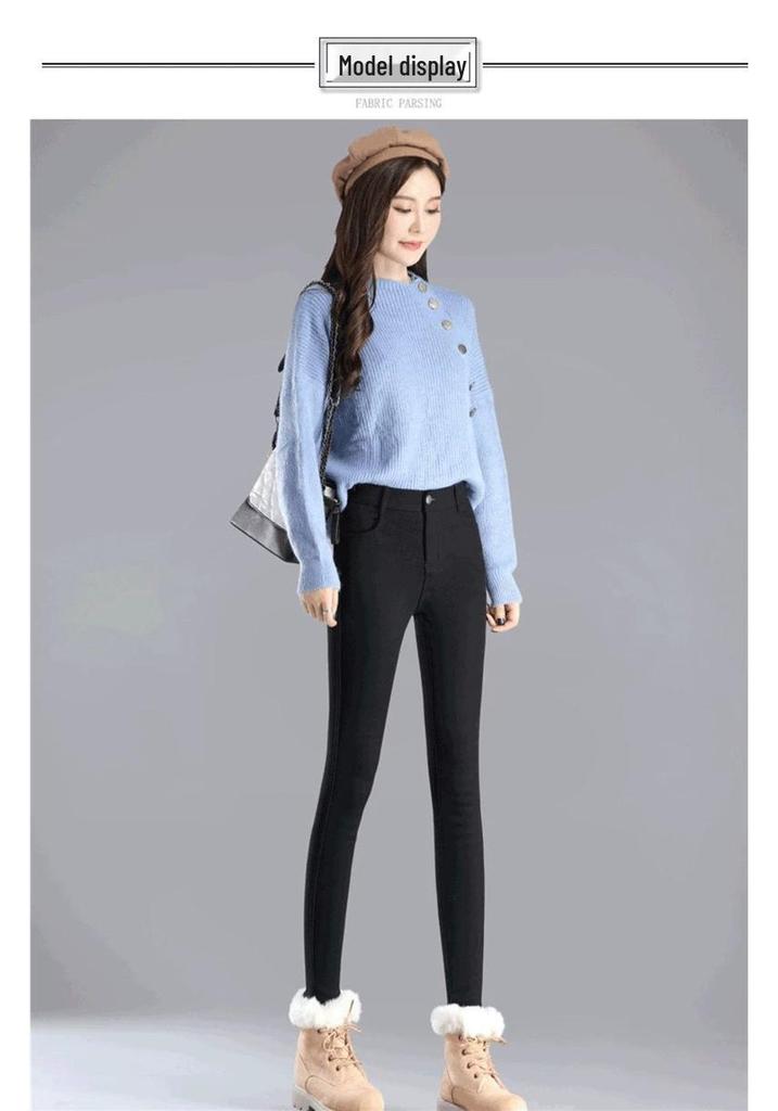 Women's Plus Size Thick Velvet High Waist Leggings