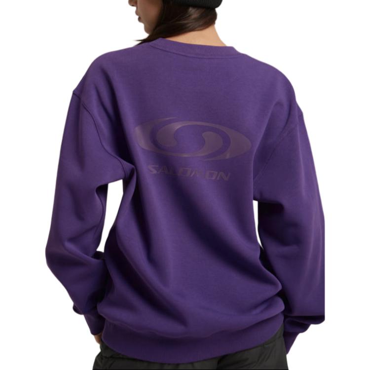 Salomon Round Neck Long Sleeve Pullover Sweatshirt Women sweatshirt Purple LC2572900