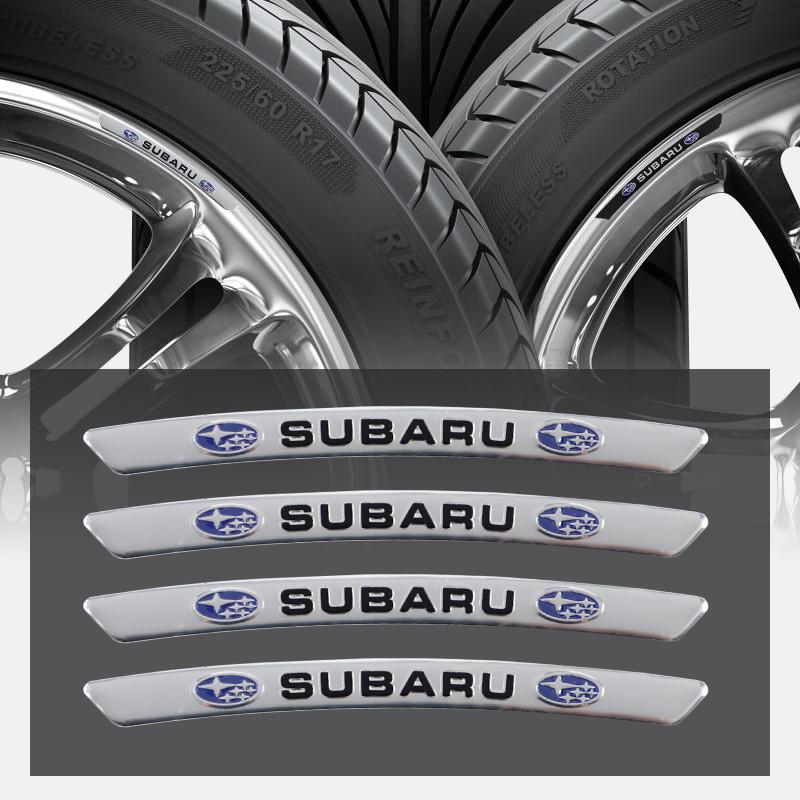 4Pcs Car Wheel Rim Stickers Auto Tire Decorative Decals Emblem For Subaru Impreza Legacy WRX STI BRZ Forester Outback Valve Cap Y11
