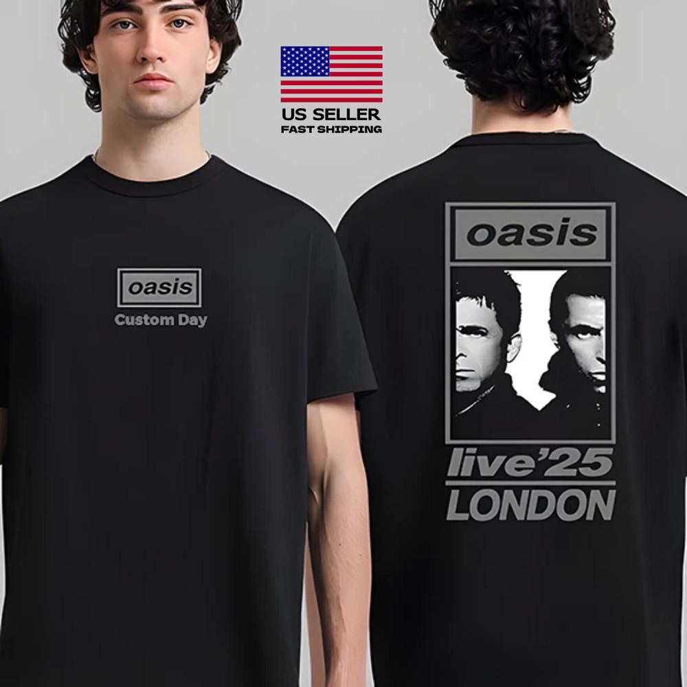 Новый !!! Oasis Live 25 Лондон 2025 Wembley Концертный тур Унисекс Футболка M