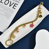 1Pc Shining Cartoon Keychain Bag Chain Colorful  Car Key Chain Metal Key Ring Exquisite Gifts Souvenirs Car Pendant