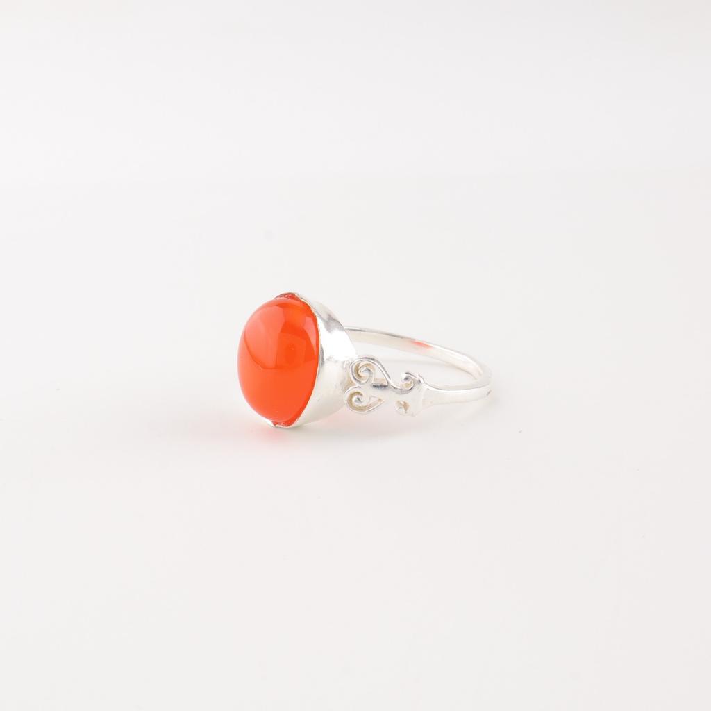Natural Carnelian Gemstone 925 Sterling Silver Jewelry Handmade Ring For Bride RR-66-28
