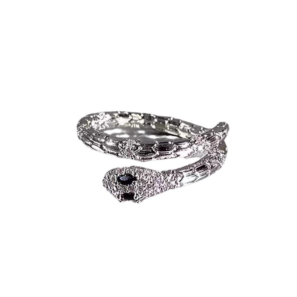 Light Luxury Spirit Snake Ring, Snake-shaped Female Niche Design, Senior Couple Pair Ring, Fashion, Personalized Index Finger Ring, Male Tide Opening