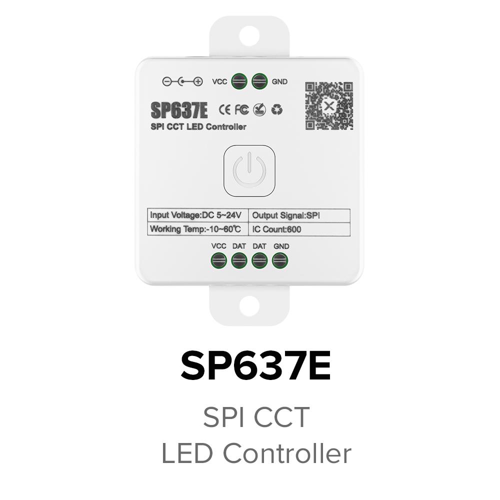 SP630E All In One LED Controller 5CH PWM SPI Pixels LED Light Strip WS2812B WS2811 SK6812 FCOB 5050 RGB RGBW CCT Music BT 5V-24V