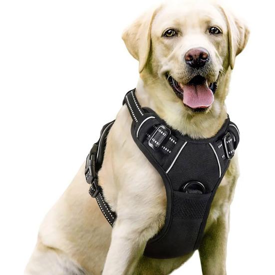 Dog Harness with Handle Breathable Adjustable Padded Dog Harness Reflective No Pull Dog Harness with Front Clip for Walking Training Hunting