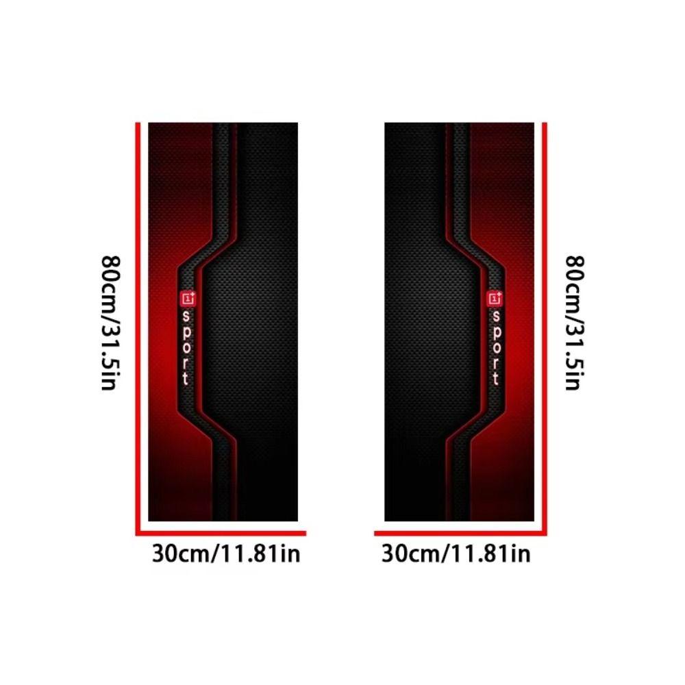 2 Pcs Sporty Pattern Car A-Pillar Stickers Self-adhesive Carbon Fiber Car Interior Stickers Scratch-resistant Black Red