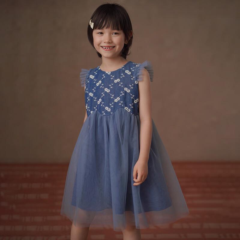 Girl s Embroidered Flutter Sleeve Princess Dress 150