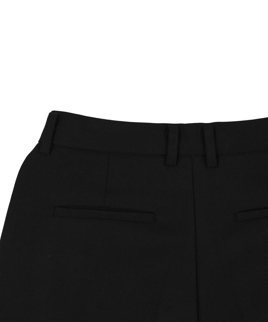 HARDCORE HAPPINESS Classic Single-Pleat Maxi Wide Slacks_Black