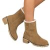 Fur Women Snow Ankle Boots Suede Mid Heels Designer Shoes Short Plush Chunky Chelsea Boots 2024 Trend Winter Pumps Botas Mujer