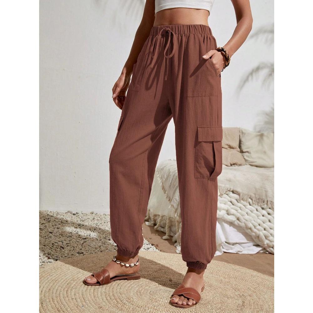 Women Solid Color Women Pants Pocket Women's Pants Spring Summer Collection Pocket Workwear Womens Pants