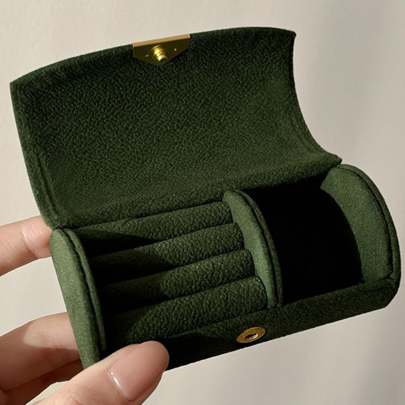 Изысканная портативная мини-шкатулка для хранения ювелирных изделий для женских деловых поездок, противоокислительная, легкая роскошь, бархатная шкатулка для колец и украшений