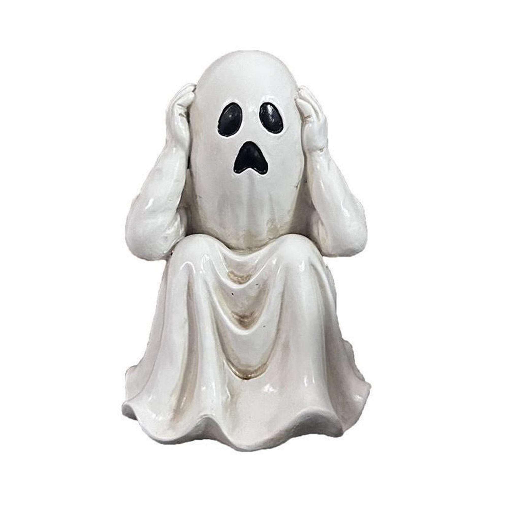 

Жуткий набор полимерных фигурок на Хэллоуин с мини-ведьмой, черным котом и коллекционными фигурками дома с привидениями для домашнего декора и поделок S белый