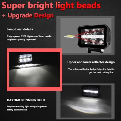 100W Kombinovaný LED svetelný panel s bodovým a rozptýleným svetlom, 5 palcov 10000LM Svetlo pre jazdu Vodotesné LED pracovné svetlo pre