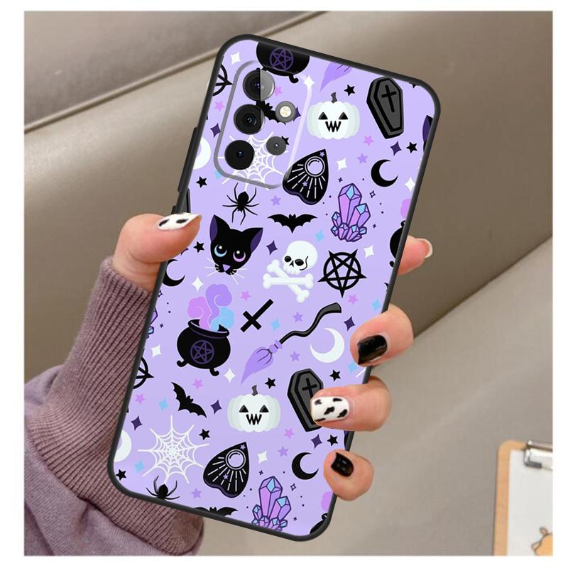 Witches Cat Moon Case For Samsung Galaxy A34 A54 A14 A06 A16 A26 A36 A56 A12 A32 A52 A13 A33 A53 A15 A35 A55