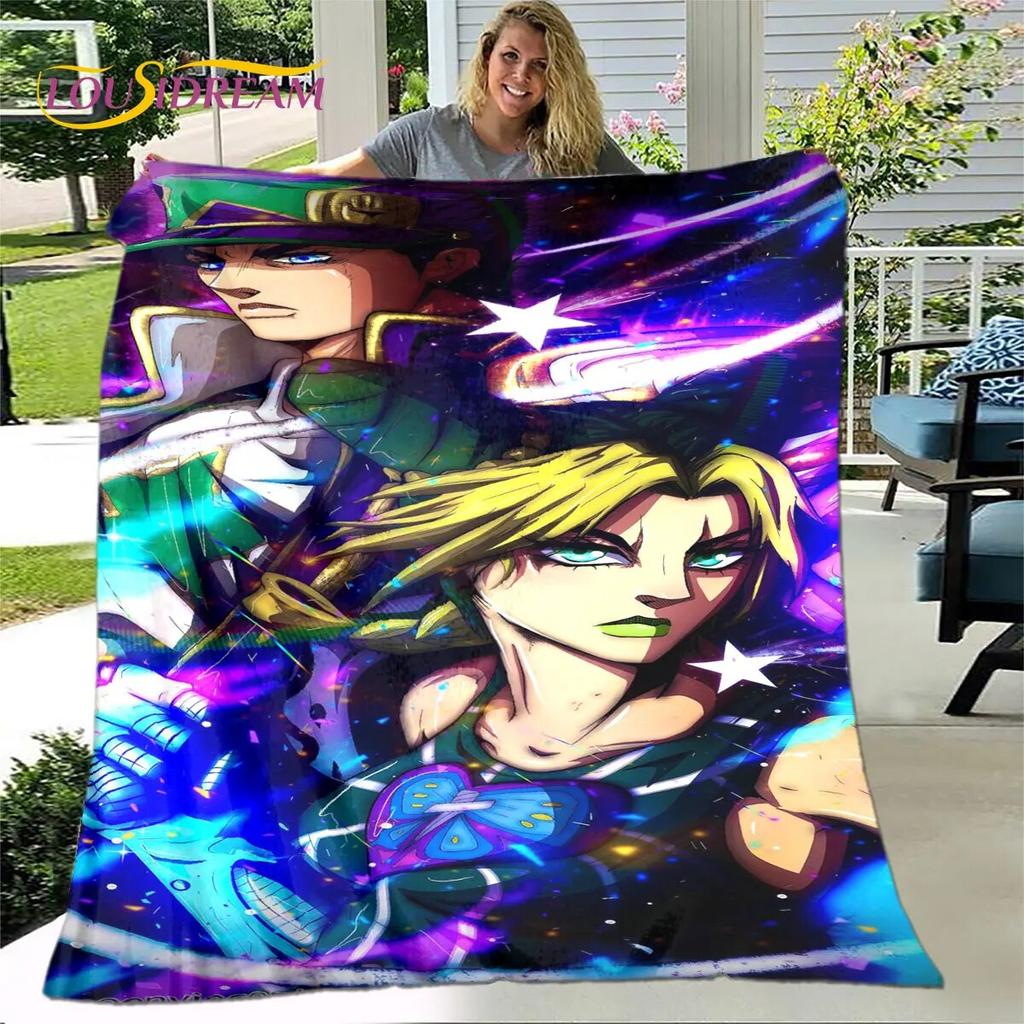 Jojo's Bizarre Adventure Anime Soft Plush Blanket,Flannel Blanket Throw Blanket for Living Room Bedroom Bed Sofa Picnic Cover