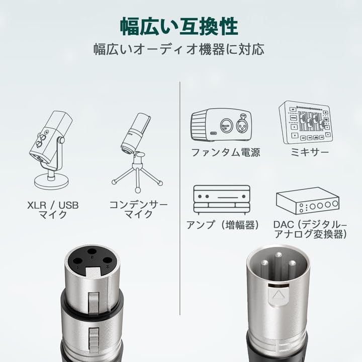 FIFINE XLR Microphone Cable, 3m Extension, XLR Cable, Audio Cable, Microphone Cord, Male to Female, Durable, Black, Authentic Brand, L9