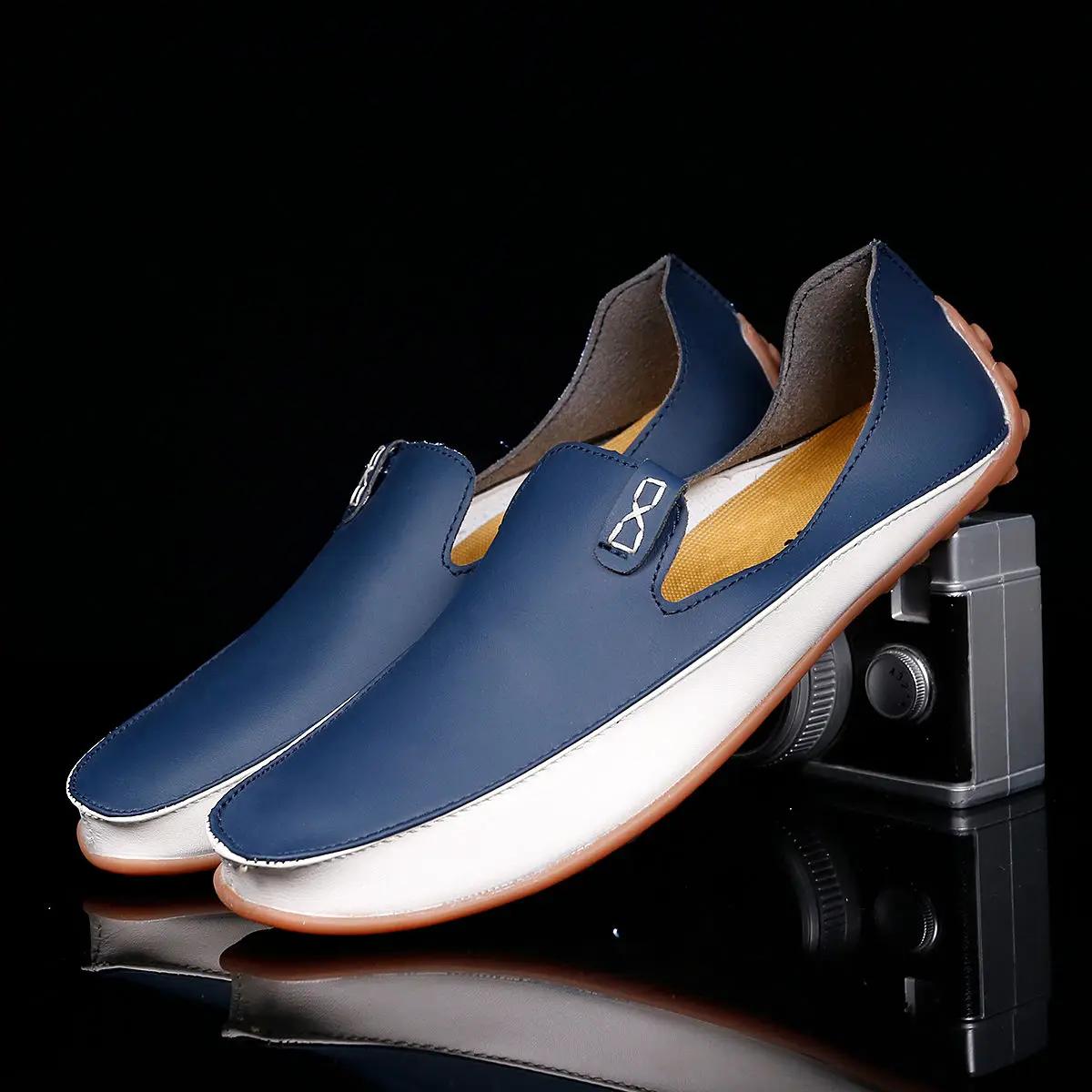 

Leather Shoes For Men 2024 Slip-on Flat Man Casual Shoe Legitimate Elegant Cheap Clearance Korean Style Pu Designer 47