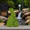 2pcs Elegant Flocking Bunnies Figurines Resin Rabbit Statue For Easter Gift And Outdoor Garden Decorations