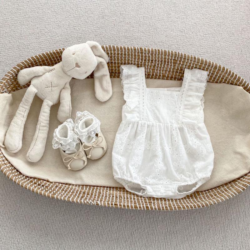 Kayoudo Baby Girls Jacquard Fly-Sleeve Summer Romper & Dress S