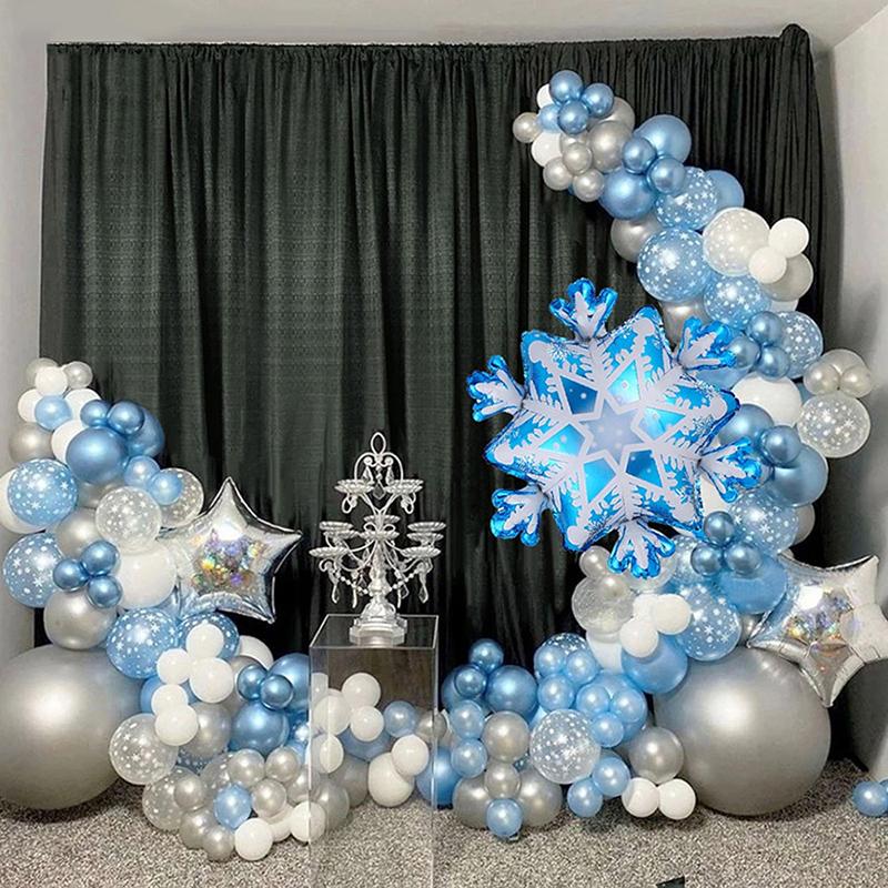 20pcs  Christmas Party Decoration Frozen Snowflake Latex Balloons Birthday Baby Shower Wedding Decor Kid Toys Gifts Supplies