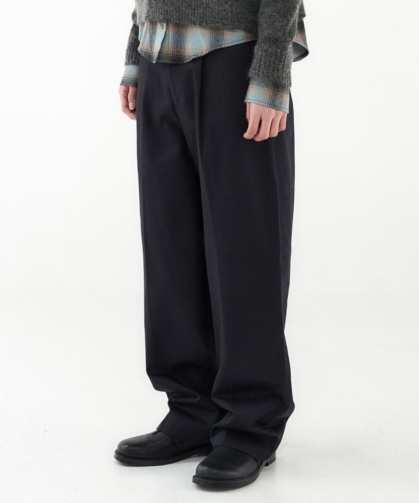 Leondi Straight Tuck Loop Pants - Navy