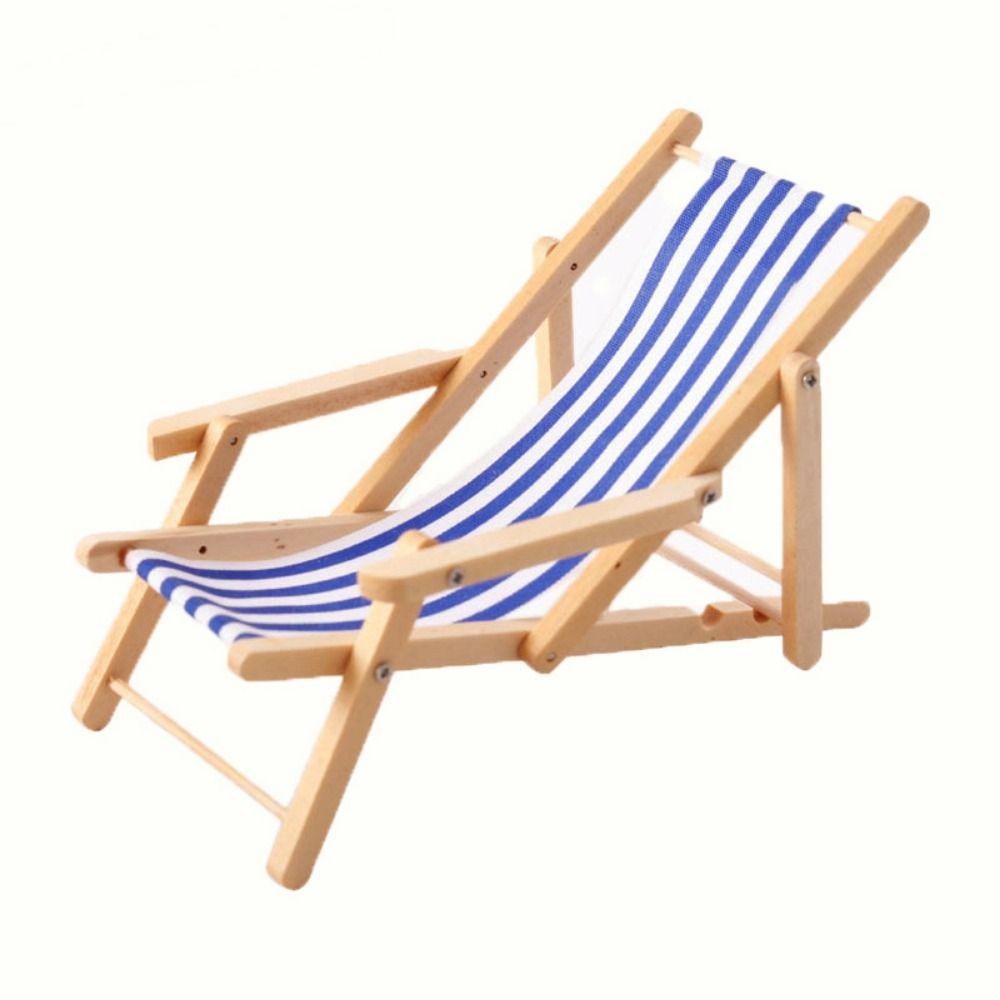Wooden 1/12 Dollhouse Chair Multicolors Summer Vacation Beach Chair  For OB11 Doll