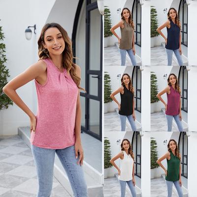 İlkbahar Ve Yaz Yeni Düz Renk Kolsuz Yelek Moda Seksi Kadın Üstleri