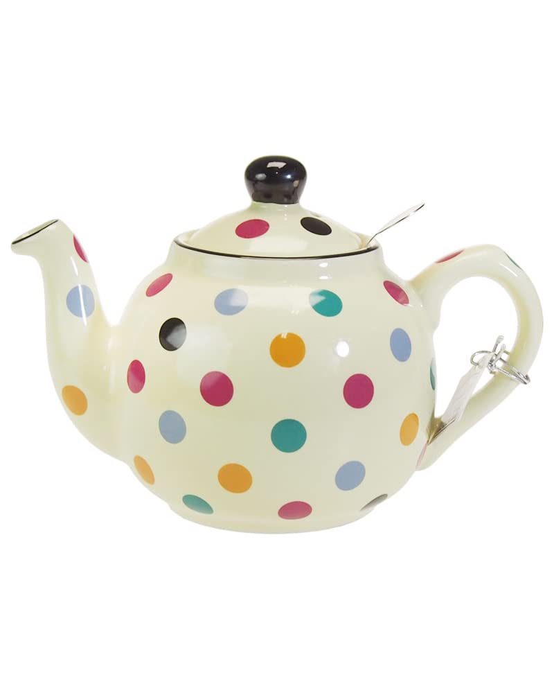 This 600ml teapot from the home of authentic British black tea is crafted in ivory dots and features a charming rounded shape and a fine-mesh