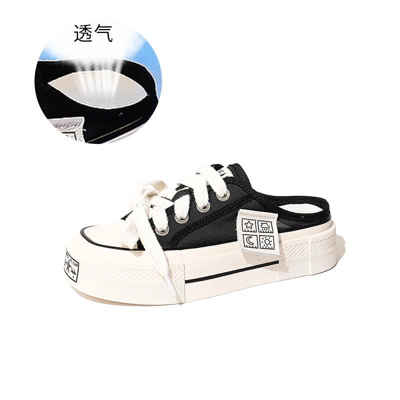 

Баотоу тапочки женские 2025 лето новые толстоподошвенные пляжные тапочки квадратный носок половина шлепанцы крутые тапочки девушки носят мода 40 чёрный