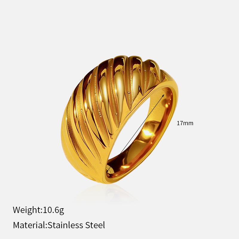 European and American retro niche ins stainless steel ring temperament light luxury embossing irregular closed titanium steel ring