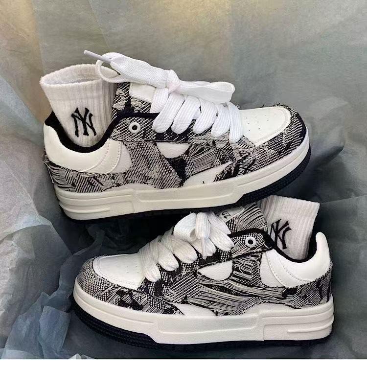 Retro Denim Blue Men's Skateboard Shoes Fashion Low-top White Shoes Designer Couple Casual Sports Shoes Zapatillas Para Hombre