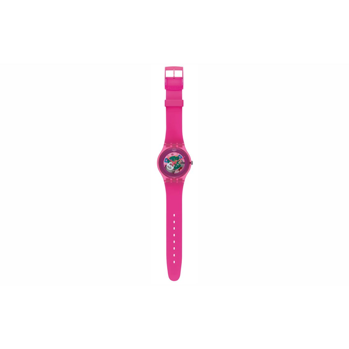 Swatch Quartz Movement 30M Water Resistant Watch Pink Women watches SUOP100 Pink
