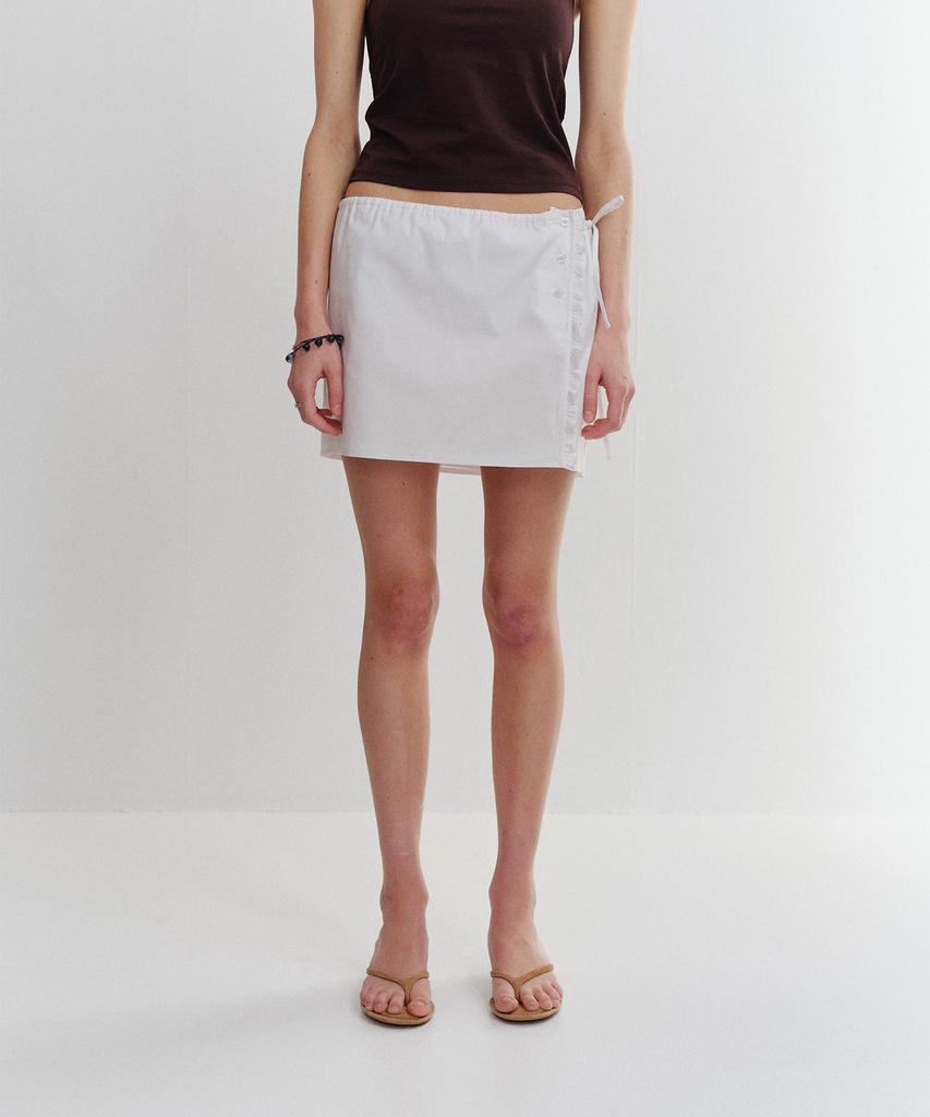 Palo Ruffle Short Skirt White