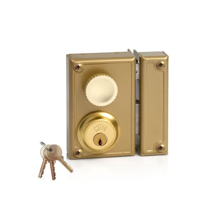 Serrure en applique - GENERIQUE - JIS 34-7d - Blanc - Niveau de sécurité 6 - Demi-cylindre - 70 mm - Européen