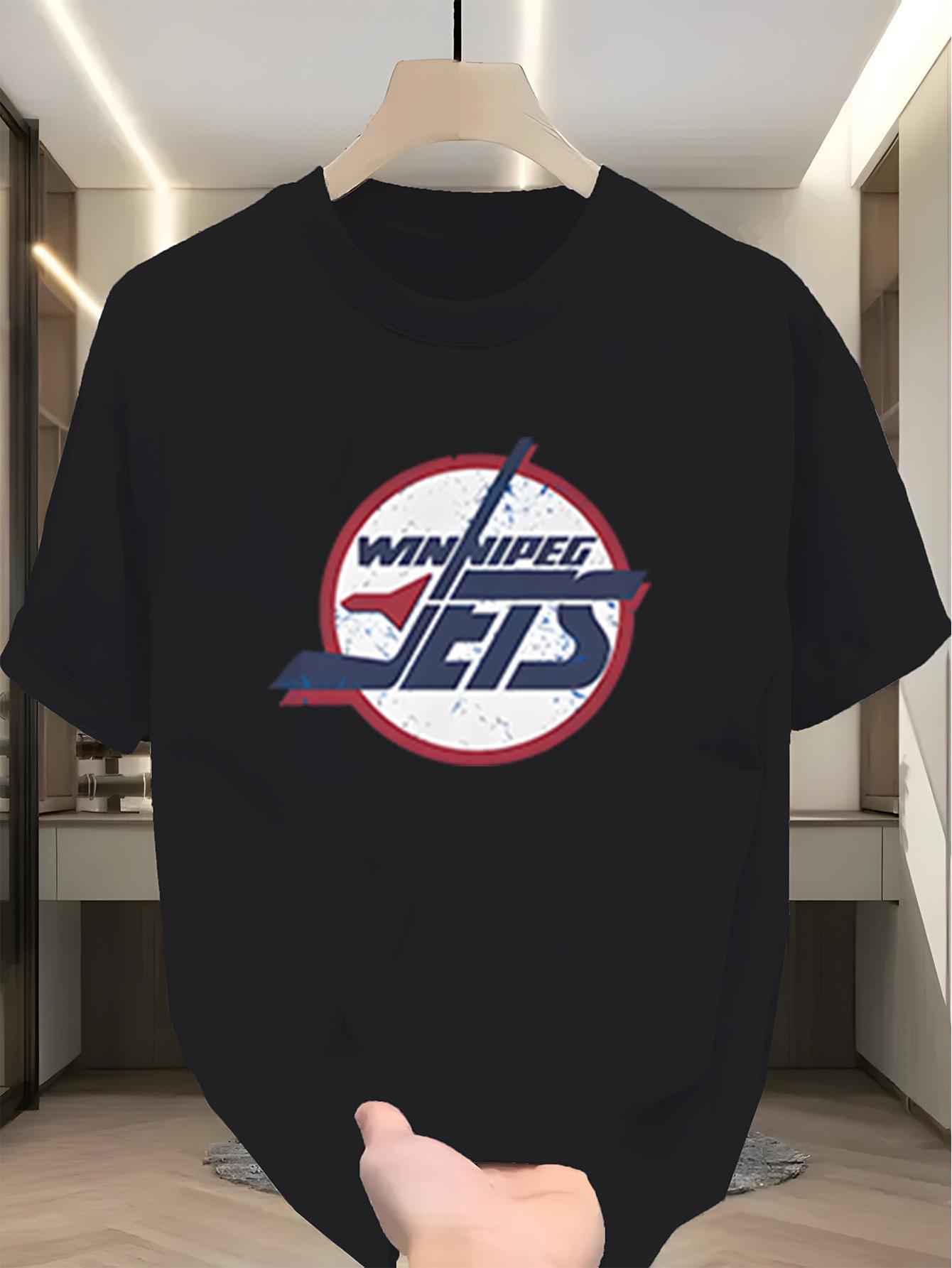 

Men S Fashion Trend T-shirt | Ice Hockey Team Emblem Theme Print Top L