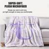 Soft Purple Bow Print Letter U to Z Blanket Warm Cozy Portable Flannel Blanket for Home Camping Travel Gift for Girls Boys