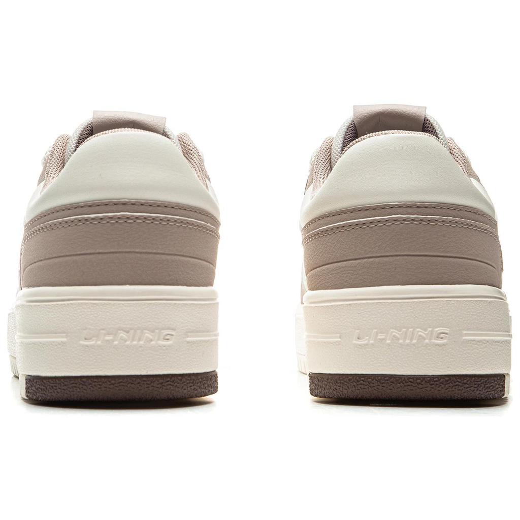 Li Ning Cheese Series Fashion Versatile White Sneakers Thick Sole Lightweight Non-Slip Wear-Resistant Breathable Low-Top Skate Shoes AGCU366-4
