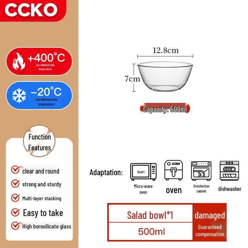 High Borosilicate Glass Multipurpose Bowl