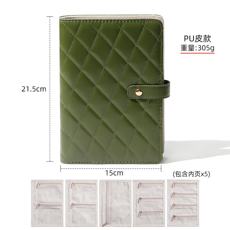 

New Jewelry Storage Book Ring Necklace Storage Bag Clip Large Capacity Storage Bag Fabric Storage Book зелений