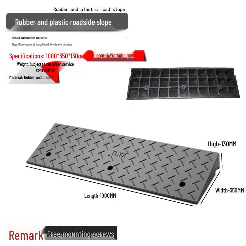 Heavy-Duty Rubber Curb and Threshold Ramp Mat