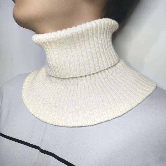 Men's Knitted Scarf Cold-Proof Versatile Keep Warmth All-match Solid Color Elastic Neck Cover for Winter