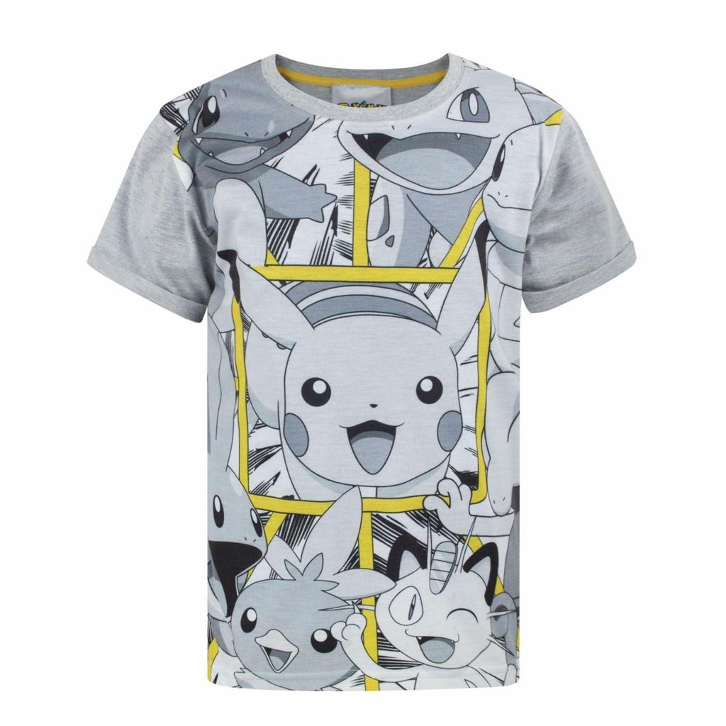 Pokemon Childrens/Boys Official Character Panel Design T-Shirt
