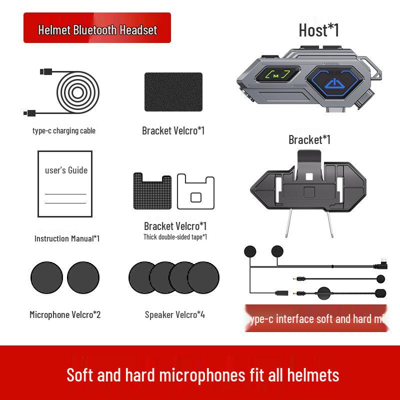 Multi-functional Motorcycle Helmet Bluetooth Intercom Earphones with Cross-border Certification