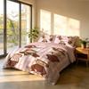 Duvet Cover Set 3Pcs Cute Cartoon Monkey Pink Stripe Print Soft Microfiber Bedding with Pillowcases Kids Bedroom