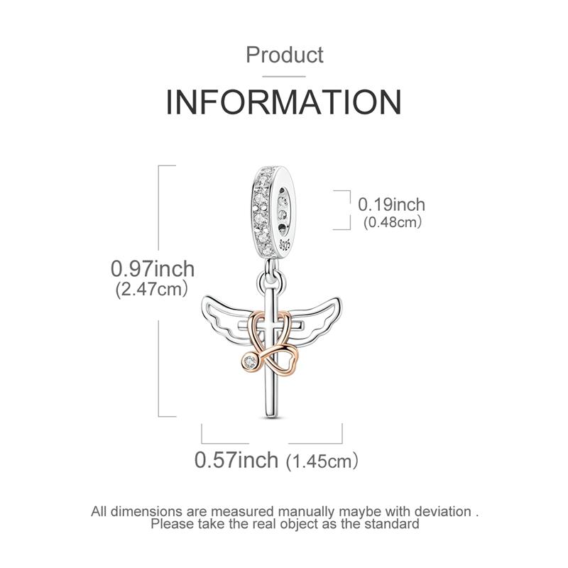 Copper Charms Beads Pendant Flying Piglet Crucifixion Bunny Robot Charm Fit Original Bracelet Women Jewelry Gift