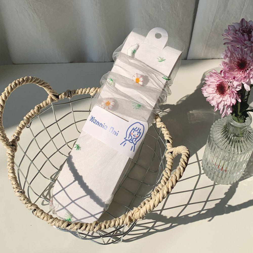 See Through Transparent Women Socks Colorful Star Summer Ultra-thin Nylon Loose Long Socks Women Sweet Girls Mesh Lace Socks Sox