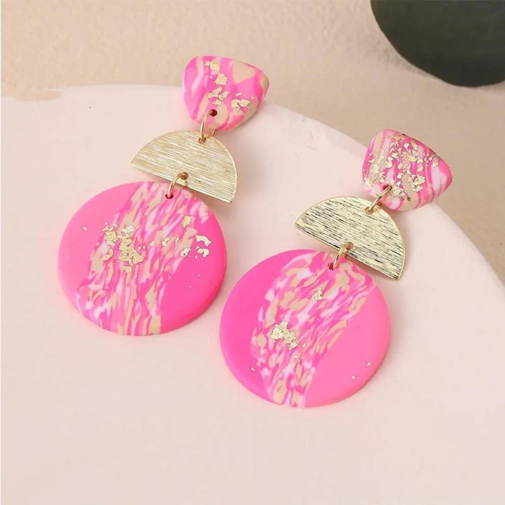 Y2K Beach Earrings Geometric Exaggerate Earrings Women Fashion Acrylic Stud Earrings  Gifts