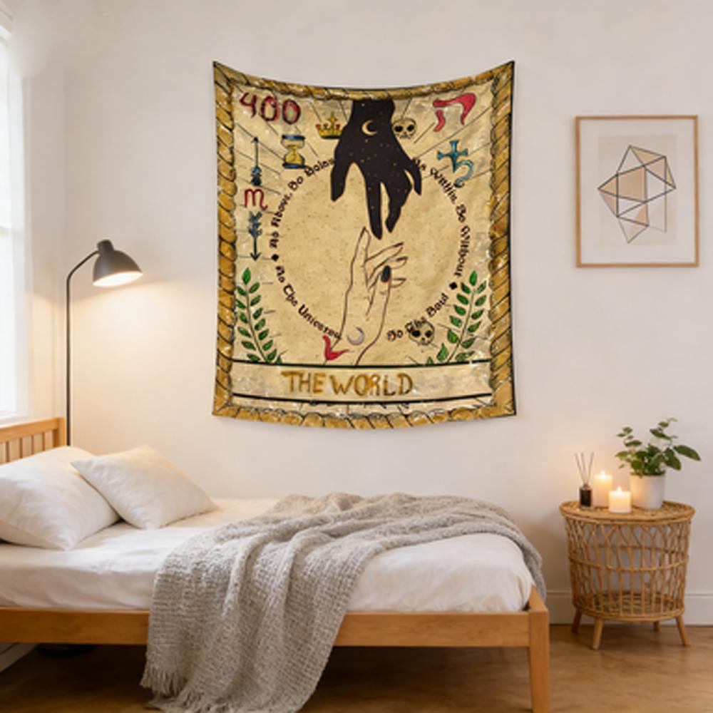 Colorful Astrology Tapestry with Sun Stars and Moon Wall Hanging Decor for Bedroom and Living Room Headboard Wall Decoration